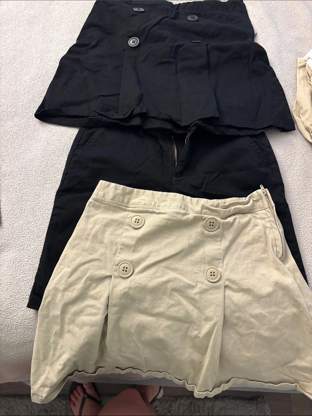 The Children's Place Black & Cream Double-Button Circle Skater Skirt Set